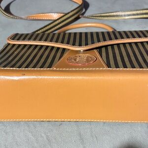 Fendi Black and Tan Striped Bag